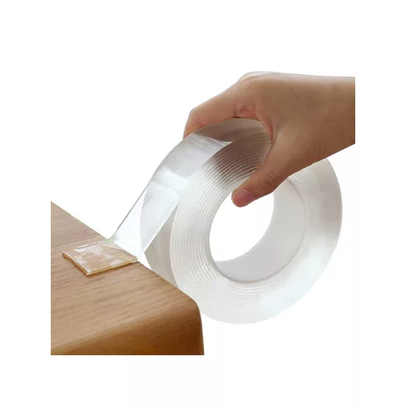 Erős kétoldalas átlátszó nano ragasztószalag, 5m 11304