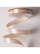 Édes Otthon feliratos szatén szalagok - 12 mm Vintage zöld