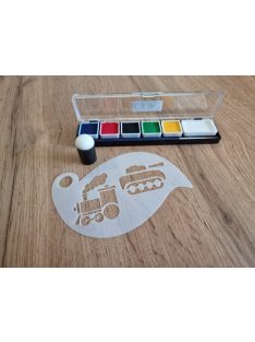 Festősablon, stencil - Vonat és tank
