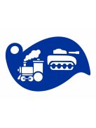 Festősablon, stencil - Vonat és tank
