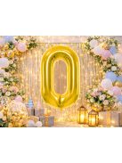 0-ás szám arany fólia lufi 66 cm születésnapi dekoráció