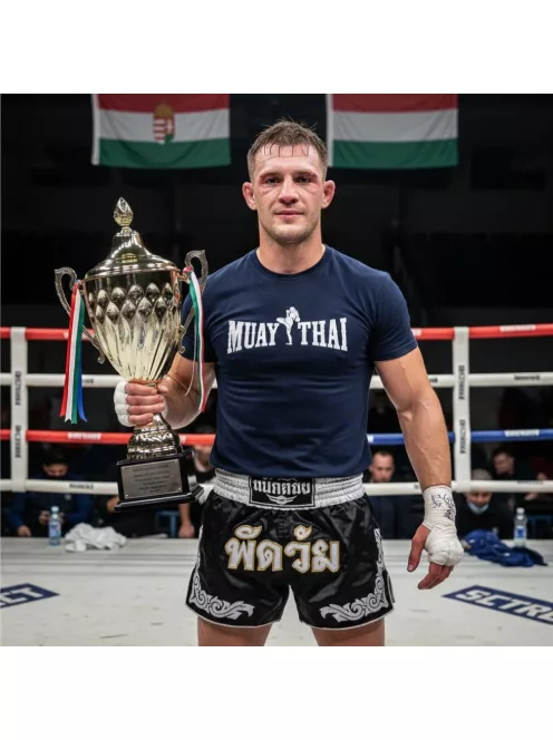 Muay Thai 4 kereknyakú pamut póló thai box mintával uniszex