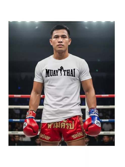 Muay Thai 4 kereknyakú pamut póló thai box mintával uniszex