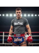 Muay Thai 4 kereknyakú pamut póló thai box mintával uniszex