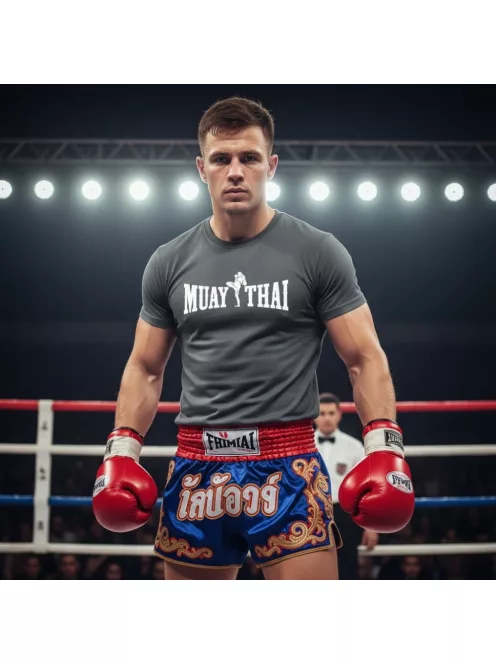 Muay Thai 4 kereknyakú pamut póló thai box mintával uniszex