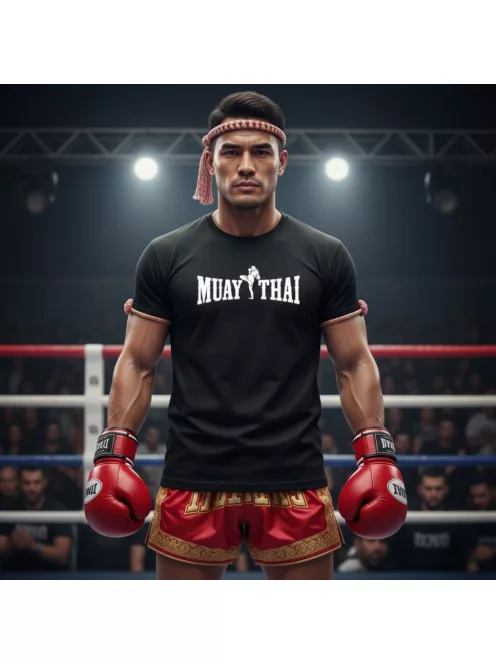 Muay Thai 4 kereknyakú pamut póló thai box mintával uniszex