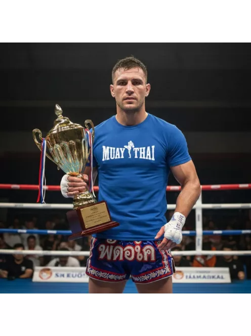 Muay Thai 4 kereknyakú pamut póló thai box mintával uniszex