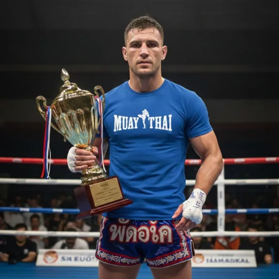 Muay Thai 4 kereknyakú pamut póló thai box mintával uniszex