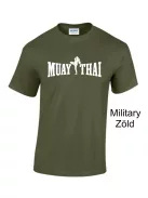 Muay Thai 4 kereknyakú pamut póló thai box mintával uniszex