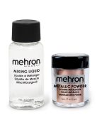 Mehron Metallic Powder Rose + - Mixing Liquid 