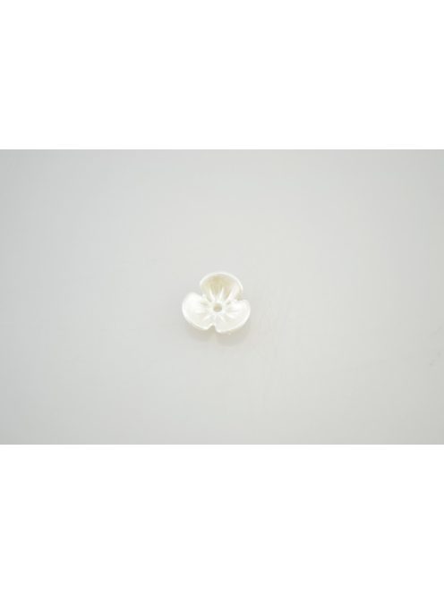 Akril gyöngy  virág 9 mm - 10 db/cs,  gyöngy fehér