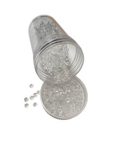 Kásagyöngy - átlátszó 20g fehér 2 mm