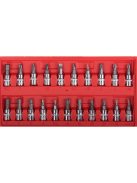 Professzionális dugókulcs, torx és imbuszkulcs készlet, króm-vanádium acél szerszámkofferben, racsnis hajtókar, barkács és autószerelő szerszámok