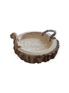 Fakorong tálaló tálca kötéllel 30x5cm