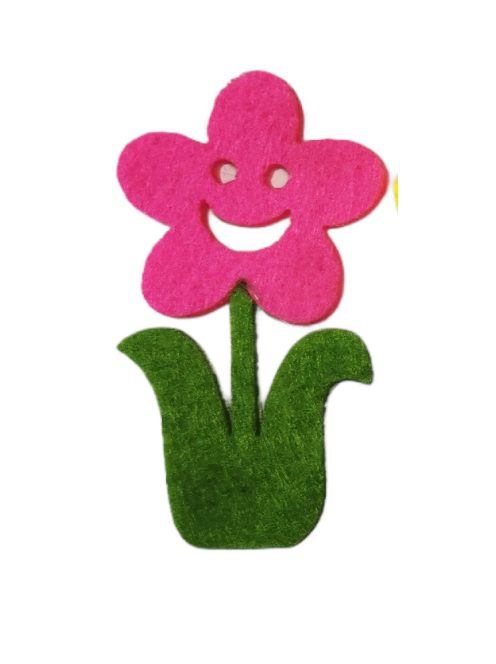 Filc mosolygó virág-öntapadós 7x4cm