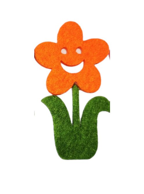 Filc mosolygó virág-öntapadós 7x4cm