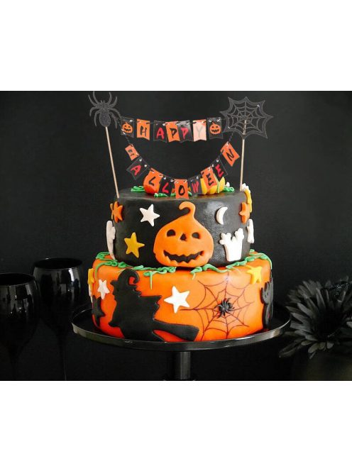 Halloween parti süti, torta girland dekoráció