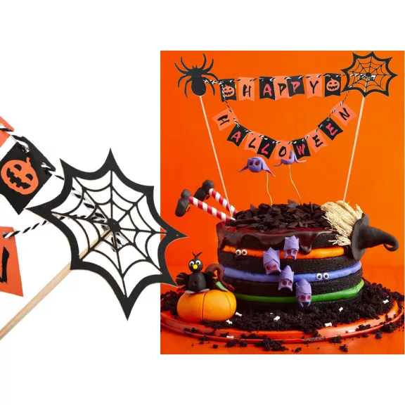 Halloween parti süti, torta girland dekoráció