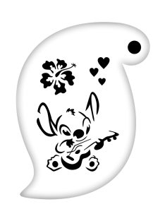 Stitch gitárral arcfestő sablon, stencil könnyű és gyors használat.