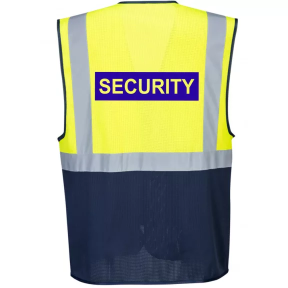 Vezetői Kéttónusú láthatósági mellény - SECURITY, RENDEZŐ felirattal