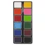 PXP Professional Colors 12 rekeszes arcfesték paletta átlátszó fedéllel és két arcfestő ecsettel.