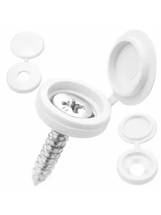 100 darabos fehér műanyag csavartakaró készlet, 13mm átmérővel