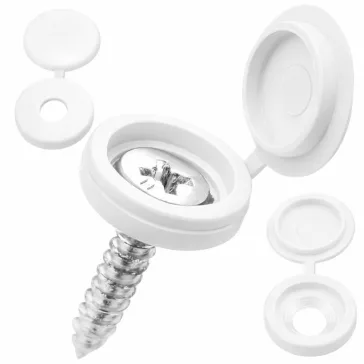 100 darabos fehér műanyag csavartakaró készlet, 13mm átmérővel