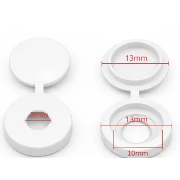 100 darabos fehér műanyag csavartakaró készlet, 13mm átmérővel