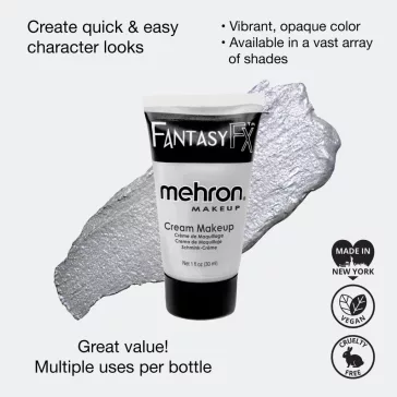 Mehron Fantasy FX Silver (30ml) – Ezüst metálfényű krémfesték, vízbázisú robot smink alap