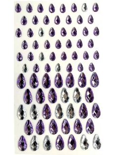 Gyémánt Strasszkövek lila-fehér 78 db/cs 