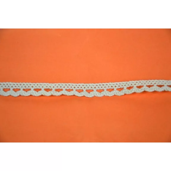 Csipke 100% pamut 1,2 cm-es bézs