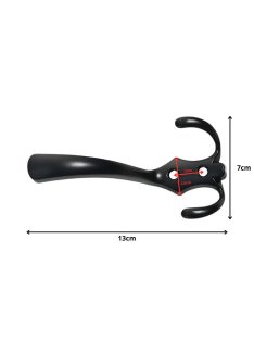 5 darabos fekete fém háromágú fali akasztó szett csavarokkal