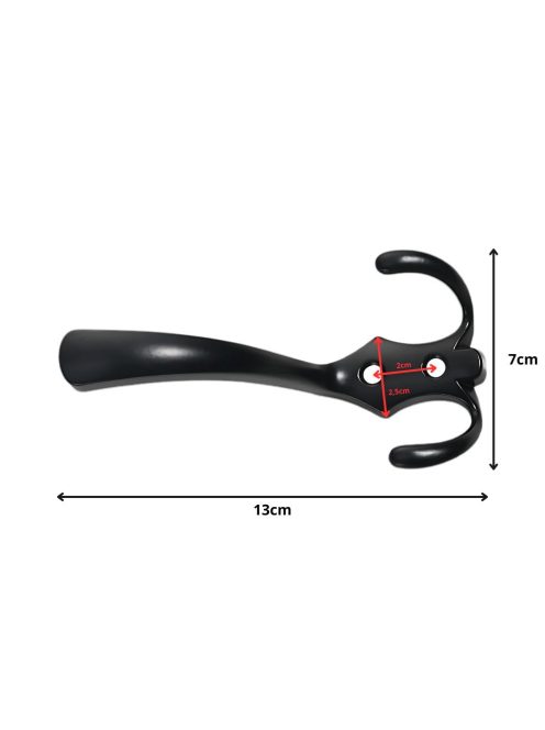 5 darabos fekete fém háromágú fali akasztó szett csavarokkal