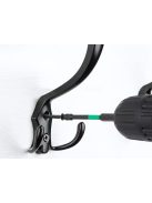 5 darabos fekete fém háromágú fali akasztó szett csavarokkal