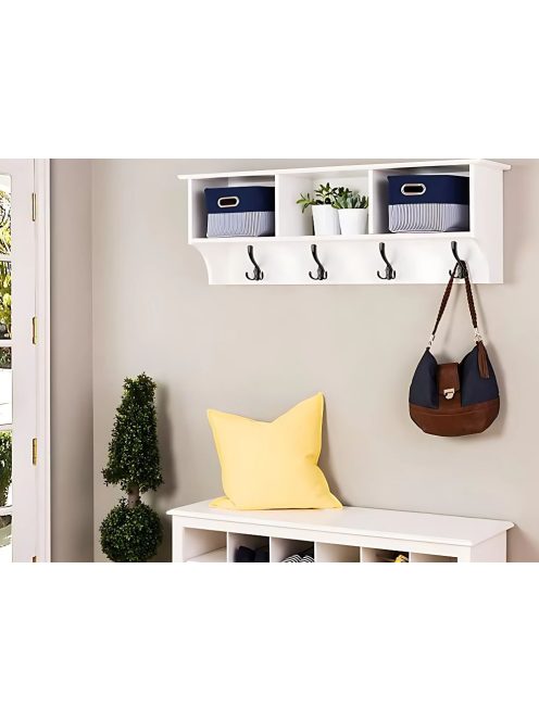 5 darabos fekete fém háromágú fali akasztó szett csavarokkal