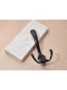 5 darabos fekete fém háromágú fali akasztó szett csavarokkal