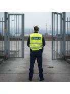 BIZTONSÁGI ŐR feliratos jól látható fényvisszaverő neon sárga mellény