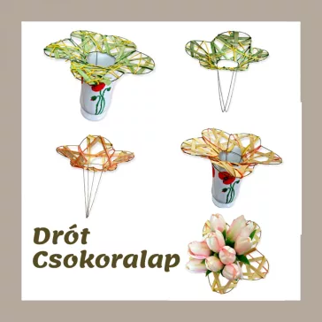 Drót Csokor alap - virág, két színben