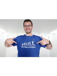 Póló Horgász Evolúció minta, vicces horgász póló, horgász ajándék, pecás póló, pamut póló horgászat