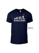 Póló Horgász Evolúció minta, vicces horgász póló, horgász ajándék, pecás póló, pamut póló horgászat