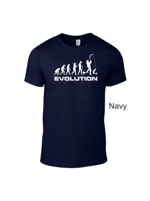 Póló Horgász Evolúció minta, vicces horgász póló, horgász ajándék, pecás póló, pamut póló horgászat