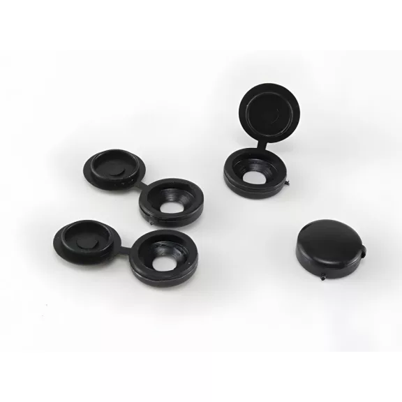 100 darabos fekete műanyag csavartakaró készlet, 13mm átmérővel