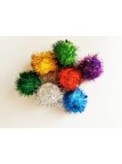 Pom pom csillámos 4 cm-es színes