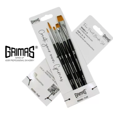 Grimas Profi ecset készlet - kerek/lapos 5 darabos