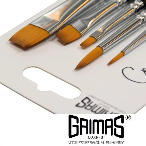 Grimas Profi ecset készlet - kerek/lapos 5 darabos