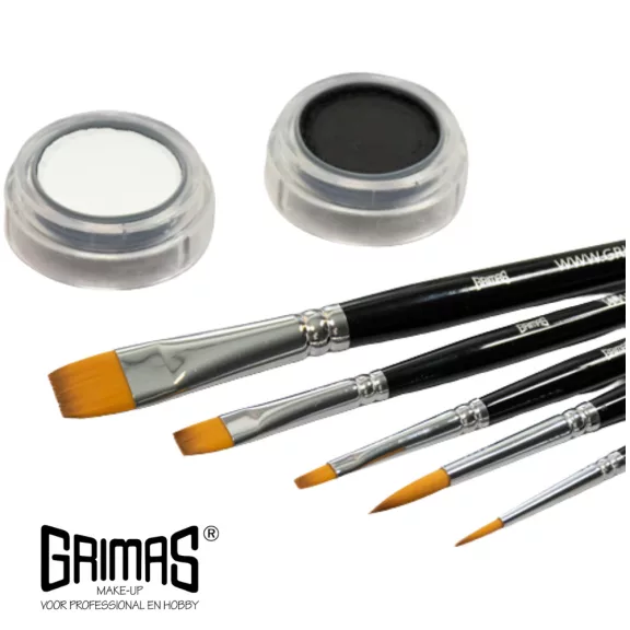 Grimas Profi ecset készlet - kerek/lapos 5 darabos