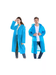Esőkabát, poncsó Kapucnival és Zsebbel - Kék