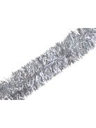 Ezüst karácsonyi girland, 2 méter hosszú füzér, karácsonyfa lánc, klasszikus ünnepi dekoráció, csillogó ezüst