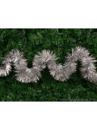 Ezüst karácsonyi girland, 2 méter hosszú füzér, karácsonyfa lánc, klasszikus ünnepi dekoráció, csillogó ezüst