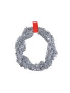 Ezüst karácsonyi girland, 2 méter hosszú füzér, karácsonyfa lánc, klasszikus ünnepi dekoráció, csillogó ezüst